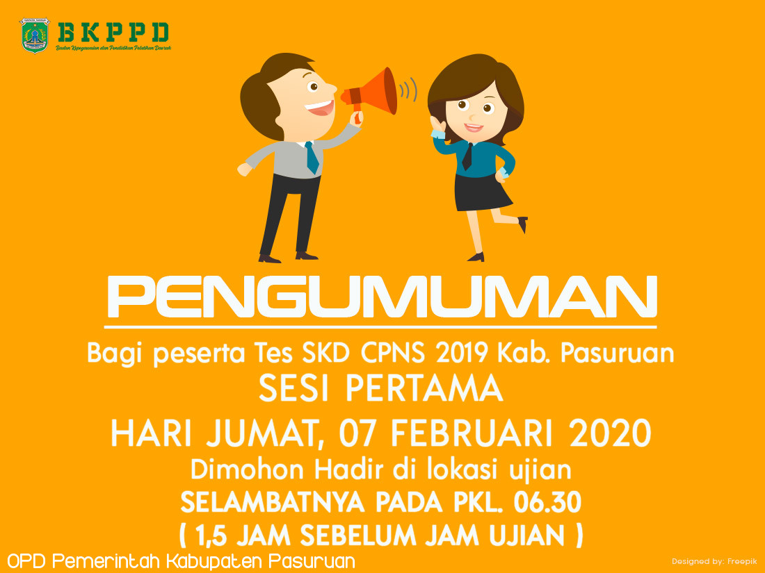 PENGUMUMAN JADWAL SESI PERTAMA SKD CPNS 2019 HARI JUMAT, 07 FEBRUARI 2020