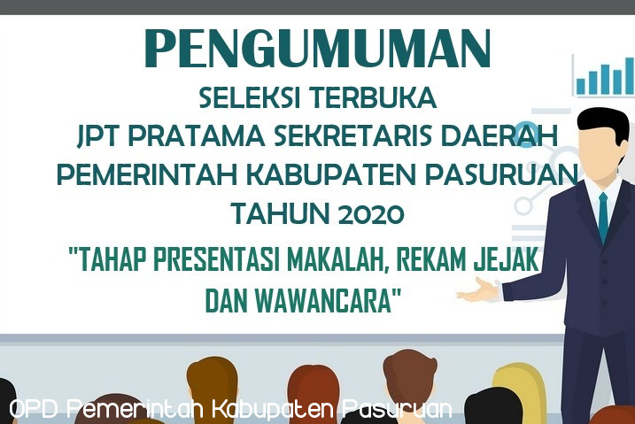 PENGUMUMAN SELEKSI TERBUKA JPT PRATAMA SEKRETARIS DAERAH PEMERINTAH KABUPATEN PASURUAN TAHUN 2020 "TAHAP PRESENTASI MAKALAH, REKAM JEJAK  DAN WAWANCARA\"