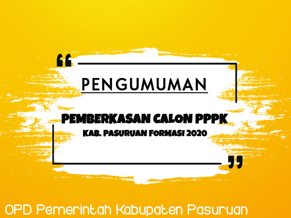 PEMBERKASAN CALON  PEGAWAI PEMERINTAH DENGAN PERJANJIAN KERJA (PPPK) PEMERINTAH KABUPATEN PASURUAN TAHUN 2019