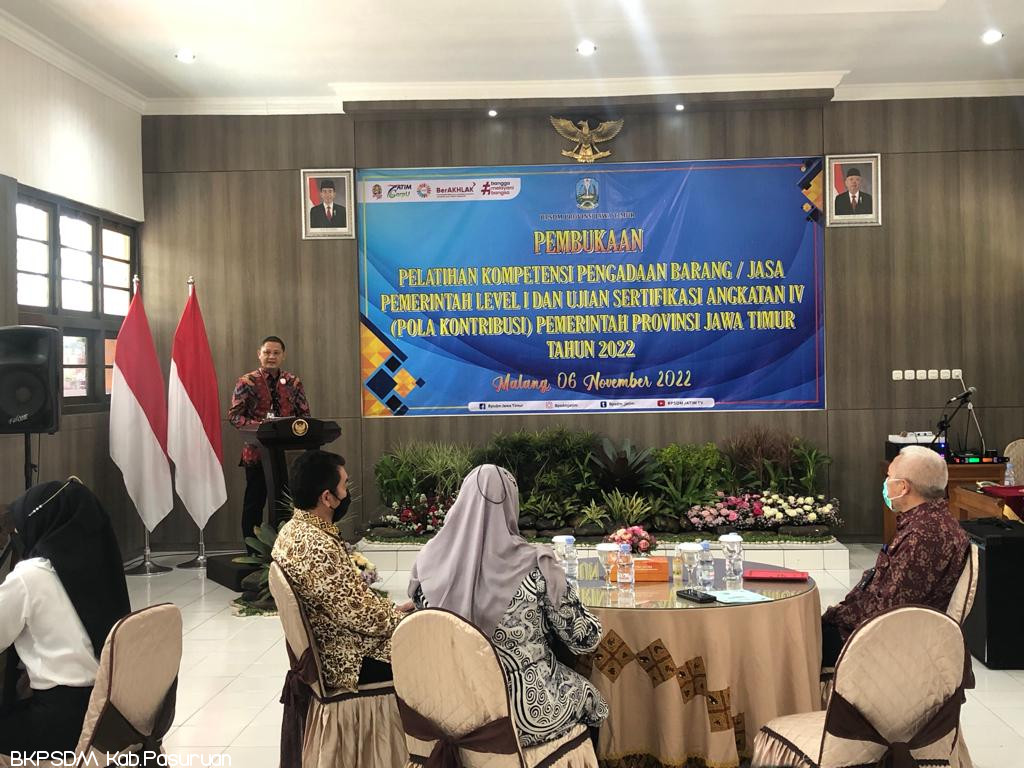 DIKLAT KOMPETENSI PENGADAAN BARANG/JASA  DAN UJIAN SERTIFIKASI LEVEL-1  PEMERINTAH KABUPATEN PASURUAN TAHUN 2022