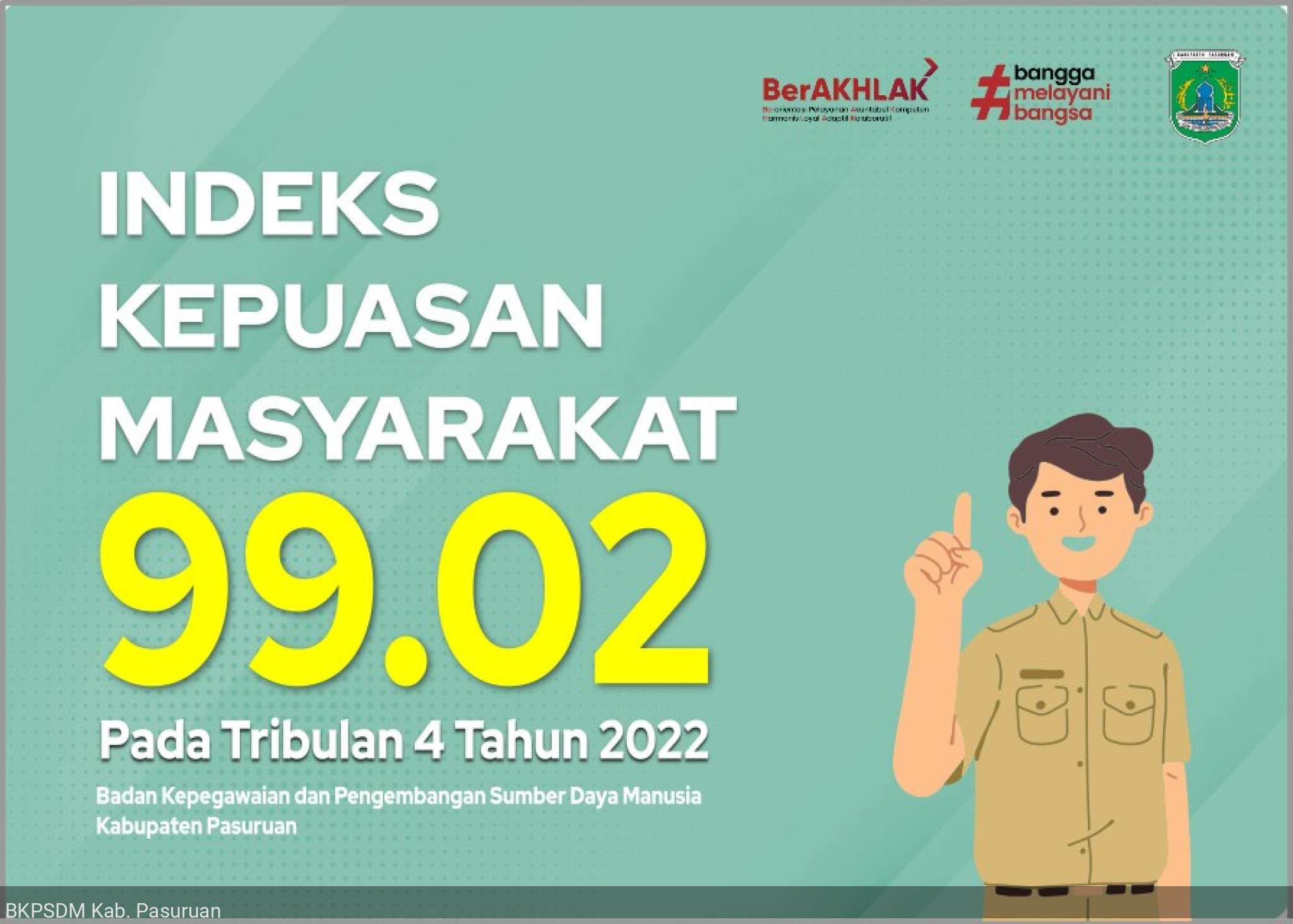 NILAI IKM BKPSDM TRIBULAN 4 TAHUN 2022 MENCAPAI PREDIKAT SANGAT BAIK