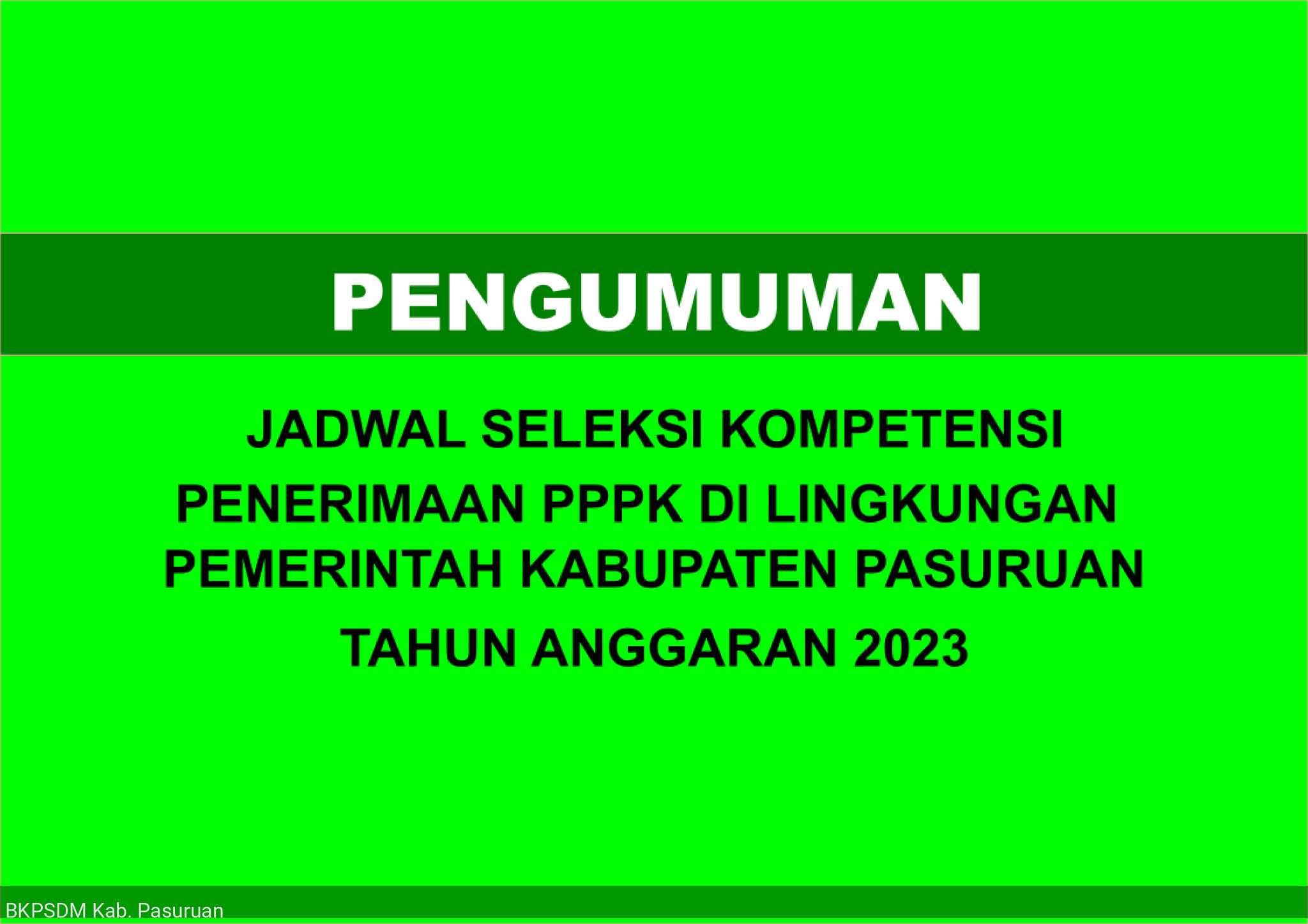 PENGUMUMAN JADWAL SELEKSI KOMPETENSI PENERIMAAN PPPK DI LINGKUNGAN PEMKAB PASURUAN TA 2023