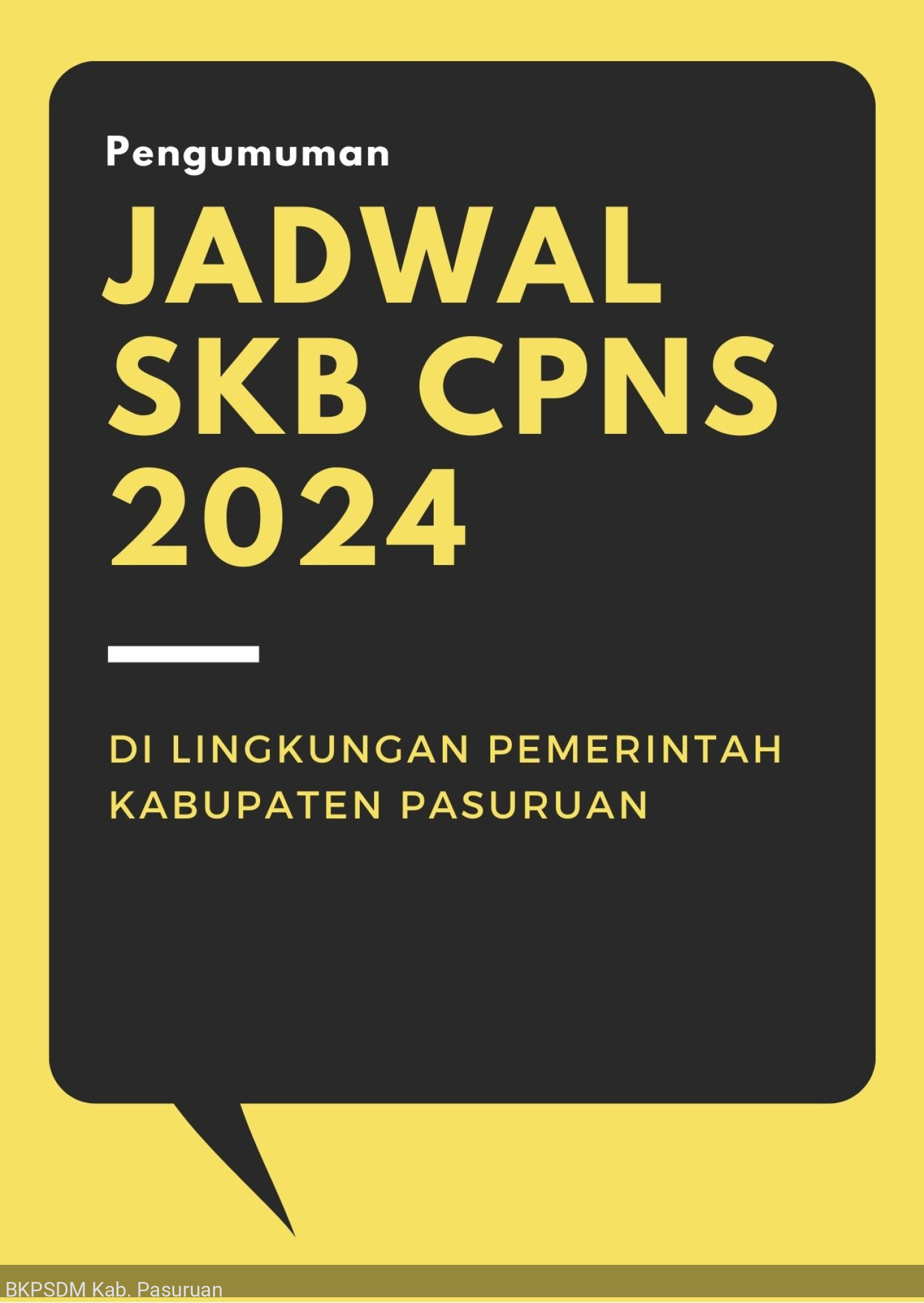 JADWAL PELAKSANAAN SELEKSI KOMPETENSI BIDANG (SKB) PENERIMAAN CALON PEGAWAI NEGERI SIPIL DI LINGKUNGAN PEMERINTAH KABUPATEN PASURUAN